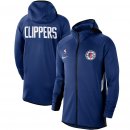 LA Clippers Nike Royal Authentic Showtime Therma Flex Performance Full-Zip Hoodie