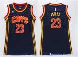 Maillot NBA Pas Cher Cleveland Cavaliers Femme LeBron James 23 Bleu