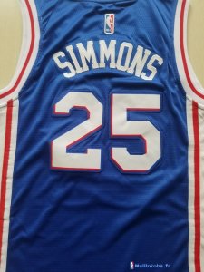 Maillot NBA Pas Cher Philadelphia Sixers Junior Ben Simmons 25 Bleu Icon 2017/18