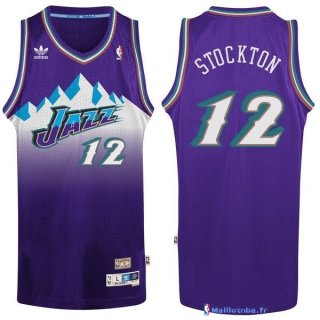 Maillot NBA Pas Cher Utah Jazz John Stockton 12 Pourpre