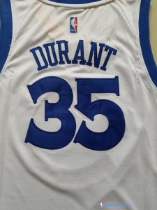 Maillot NBA Pas Cher Golden State Warriors Junior Kevin Durant 35 Blanc 2017/18