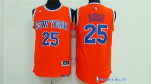 Maillot NBA Pas Cher New York Knicks Derrick Rose 25 Orange