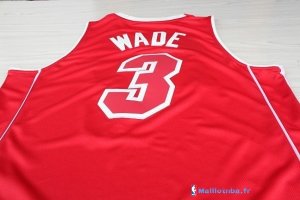 Maillot NBA Pas Cher Noël Rouge Miami Heat Wade 3
