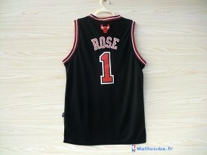 Maillot NBA Pas Cher Chicago Bulls Derrick Rose 1 Noir Rouge