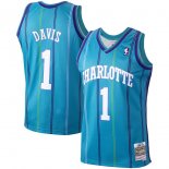Charlotte Hornets Baron Davis Mitchell & Ness Teal Hardwood Classics 1999-00 Swingman Jersey
