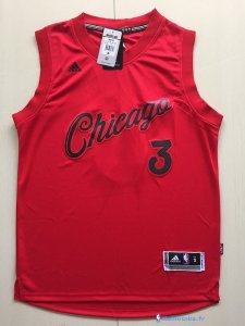 Maillot NBA Pas Cher Noël Chicago Bulls Dwyane Wade 3 Rouge