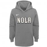 New Orleans Pelicans Nike Gray Earned Edition Logo Essential Pullover Hoodie