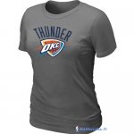 T-Shirt NBA Pas Cher Femme Oklahoma City Thunder Gris Fer