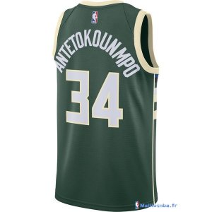 Maillot NBA Pas Cher Milwaukee Bucks Giannis Antetokounmpo 34 Vert Icon 2017/18