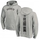 Brooklyn Nets Fanatics Branded Ash Personalized Backer Pullover Hoodie