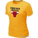 T-Shirt NBA Pas Cher Femme Chicago Bulls Jaune