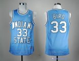 Maillot NCAA Pas Cher Indiana State Sycamores Larry Joe Bird 33 Bleu