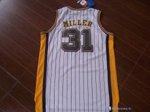 Maillot NBA Pas Cher Indiana Pacers Reggie Miller 31 Blanc Bande