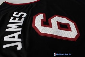 Maillot NBA Pas Cher Miami Heat LeBron James 6 Noir Rouge