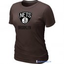 T-Shirt NBA Pas Cher Femme Brooklyn Nets Brun