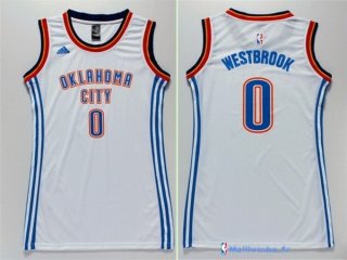 Maillot NBA Pas Cher Oklahoma City Thunder Femme Russell Westbrook 0 Blanc