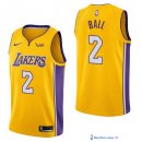 Maillot NBA Pas Cher Los Angeles Lakers Lonzo Ball 2 Jaune 2017/18