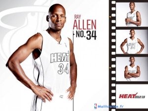 Maillot NBA Pas Cher Miami Heat Ray Allen 34 Blanc