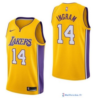 Maillot NBA Pas Cher Los Angeles Lakers Brandon Ingram 14 Jaune Icon 2017/18