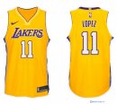Maillot NBA Pas Cher Los Angeles Lakers Brook Lopez 11 Jaune Icon 2017/18