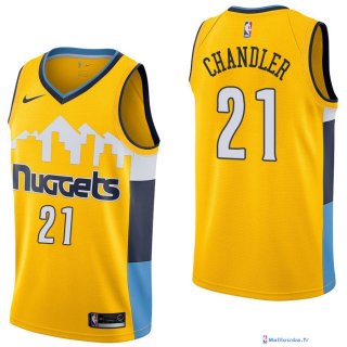 Maillot NBA Pas Cher Denver Nuggets Wilson Chandler 21 Jaune Statement 2017/18