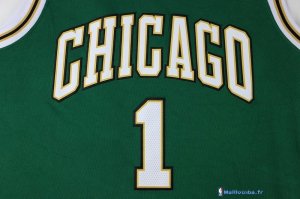 Maillot NBA Pas Cher Chicago Bulls Derrick Rose 1 Vert Blanc
