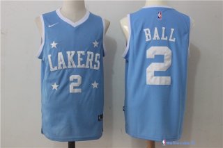 Maillot NBA Pas Cher Los Angeles Lakers Lonzo Ball 2 Clair Bleu 2017/18