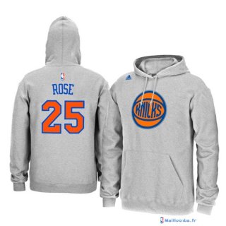 Sweat Capuche NBA New York Knicks Derrick Rose 25 Gris