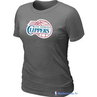 T-Shirt NBA Pas Cher Femme Los Angeles Clippers Gris Fer
