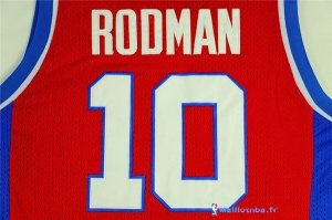 Maillot NBA Pas Cher Detroit Pistons Dennis Rodman 10 Retro Rouge