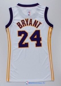 Maillot NBA Pas Cher Los Angeles Lakers Femme Blanc Kobe Bryant 24