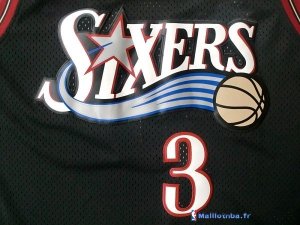 Maillot NBA Pas Cher Philadelphia Sixers Allen Iverson 3 Retro Noir