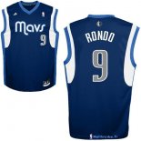 Maillot NBA Pas Cher Dallas Mavericks Rajon Rondo 9 Bleu Profond