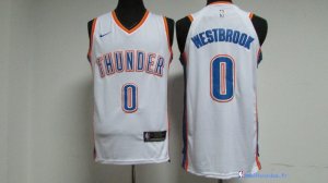 Maillot NBA Pas Cher Oklahoma City Thunder Russell Westbrook 0 Blanc Association 2017/18