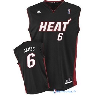 Maillot NBA Pas Cher Miami Heat LeBron James 6 Heat Noir