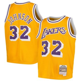 Los Angeles Lakers Magic Johnson Mitchell & Ness Gold Swingman Throwback Jersey