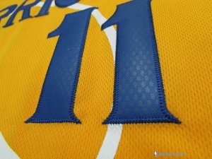 Maillot NBA Pas Cher Golden State Warriors Klay Thompson 11 Jaune MC