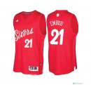 Maillot NBA Pas Cher Noël Philadelphi Sixers Joel Embiid 21 Rouge