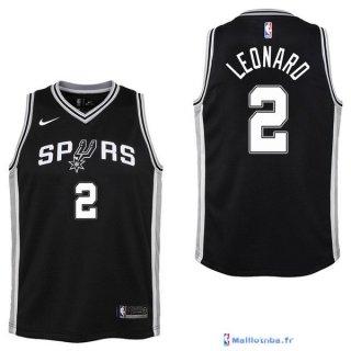 Maillot NBA Pas Cher San Antonio Spurs Junior Kawhi Leonard 2 Noir Icon 2017/18