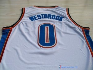 Maillot NBA Pas Cher Oklahoma City Thunder Russell Westbrook 0 Blanc