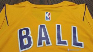 Maillot NBA Pas Cher Los Angeles Lakers Lonzo Ball 2 Jaune Icon 2017/18