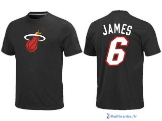 T-Shirt NBA Pas Cher Miami Heat James 6 Noir