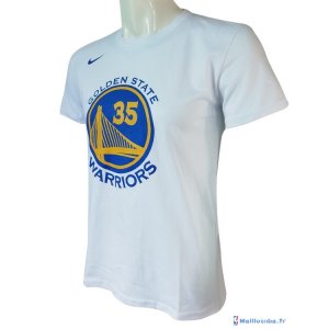 Maillot Manche Courte Golden State Warriors Kevin Durant 35 Nike Blanc