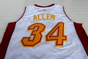 Maillot NBA Pas Cher Miami Heat Ray Allen 34 Blanc Or