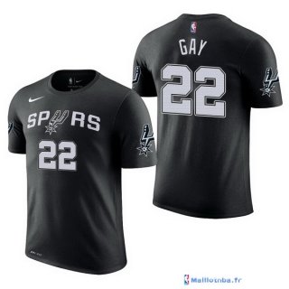 Maillot Manche Courte San Antonio Spurs Rudy Gay 22 Noir 2017/18