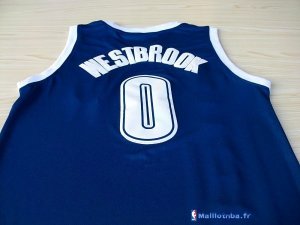 Maillot NBA Pas Cher Oklahoma City Thunder Russell Westbrook 0 Retro Bleu