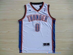 Maillot NBA Pas Cher Oklahoma City Thunder Russell Westbrook 0 Blanc