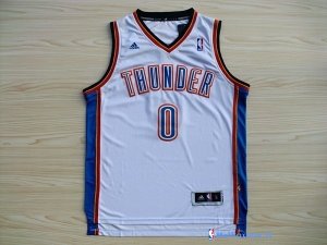 Maillot NBA Pas Cher Oklahoma City Thunder Russell Westbrook 0 Blanc