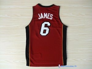 Maillot NBA Pas Cher Miami Heat LeBron James 6 Rouge Noir