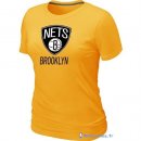 T-Shirt NBA Pas Cher Femme Brooklyn Nets Jaune